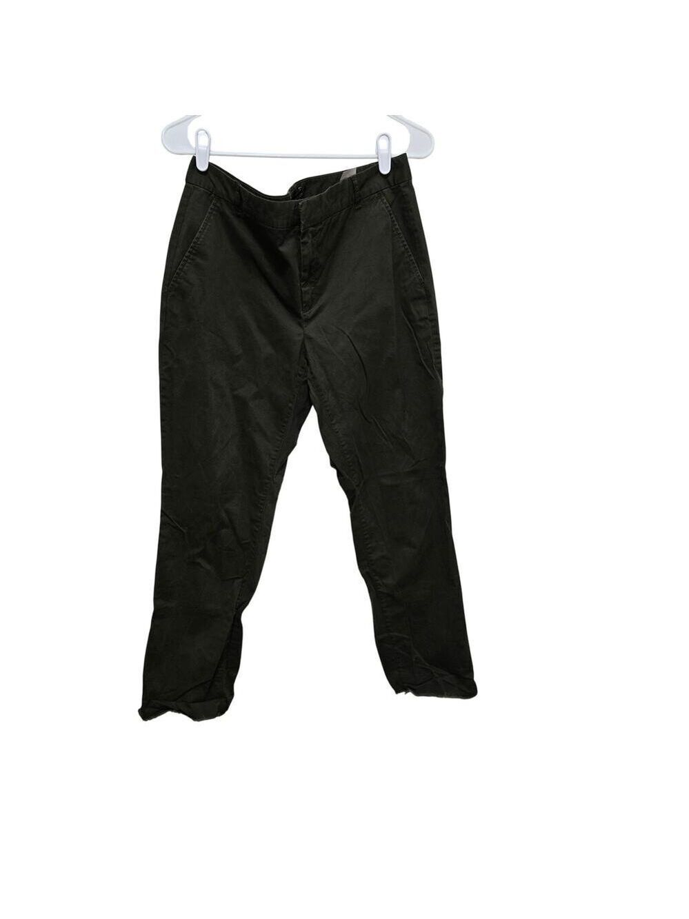 Banana Republic Raw Hem Chino Pants Womens 8 Olive Cropped